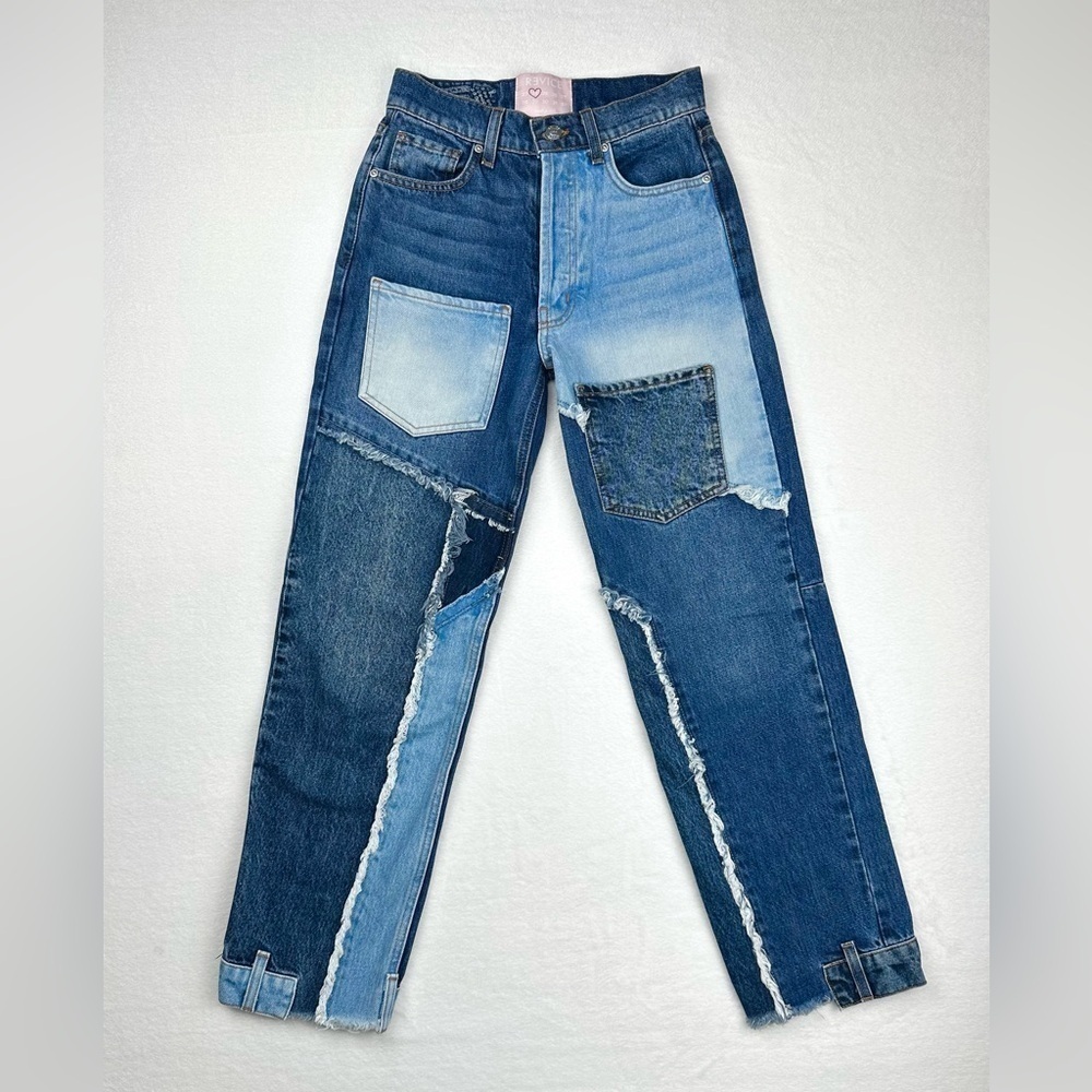 Revice Women’s Matchmaker Love at First Sight 24 Waist Patchwork Fringe Jeans